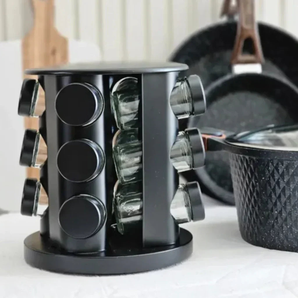 Estante de Especias Giratorio con 12 Frascos | Organización Cocina